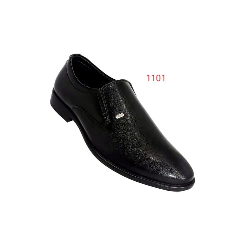 Pebble-Grain Formal Slip-On — Black
